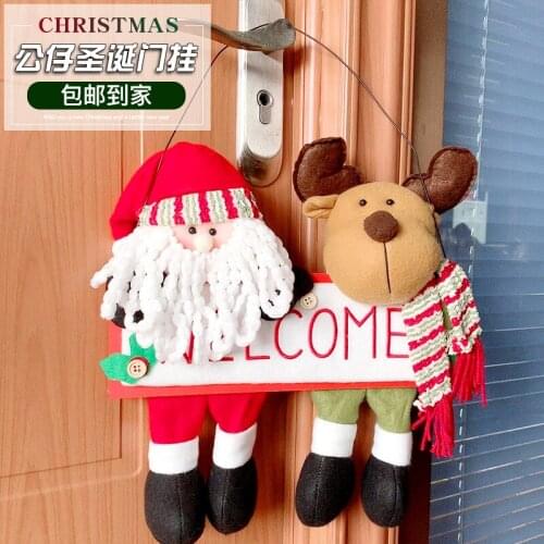 Christmas rattan door listing on Christmas Eve store door doll baby Santa snowman doll pendant