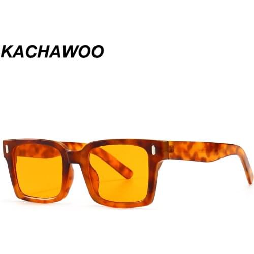 Kachawoo leopard retro sunglasses for women rectangle eyeglasses men party decoration black grey trending sun shades drop ship