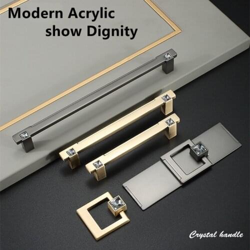 Modern Diamond Crystal Handles Shoebox Cabinet Handles Closet Dresser Drawer Knobs Wardrobe Pulls Pullers Furniture Hardware