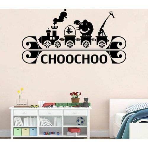 Vinyl Train game Kindergarten Childrens room DIY Wall Stickers Living Room Bedroom Home Decorative Mural Wallpaper JG1255