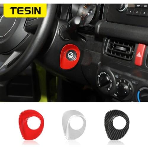 TESIN Interior Mouldings For Suzuki Jimny 2019+ Car Key Hole Ignition Switch Decoration Stickers For Suzuki Jimny 2019 2020
