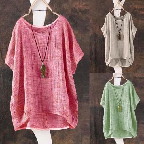 Women vintage Ethnic style T shirt solid short sleeve o neck loose Large size summer casual brand tops camiseta Plus Size S-5XL