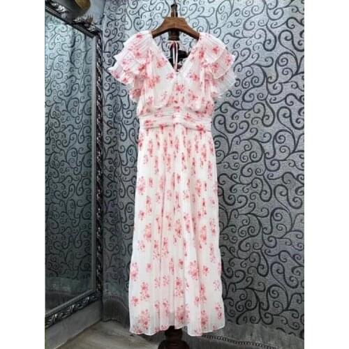 TESSCARA Women Runway Designer Elegant Dress Pink Notched Robe Long Cocktail Party Mesh Vestidos