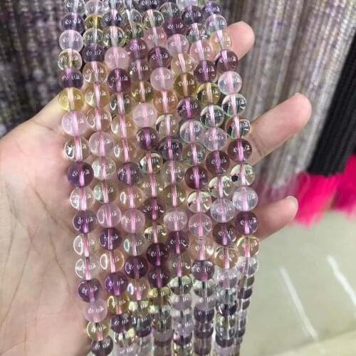 1 strand Natural Colorful Round Crystal Beads 6-12mm