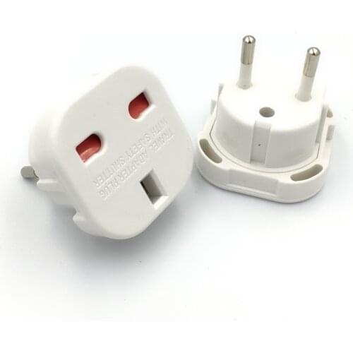 1pc Universal UK to EU Plug Converter 250V AC Power Adapter Charger Euro Travel Adapter EU Plug Adapter British Scoket Outlet