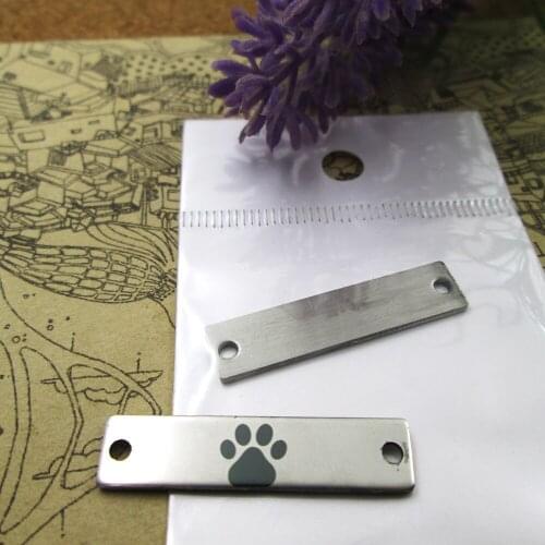 10pcs--Paw Print Connector stainless steel charms more style for choosing DIY Charms pendants for necklace 30x7mm