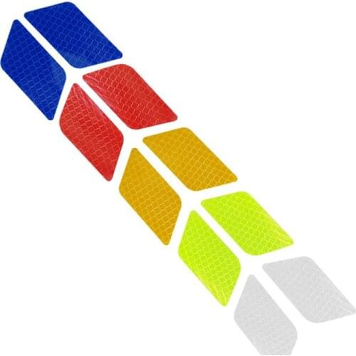 100Pcs/set Car Door Sticker 3*6.5cm Decal Rhombus Warning Tape Car Reflective Stickers Reflective Strips Car-styling