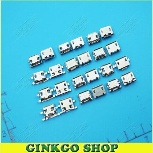 12Models, 1200pcs Micro USB Jack Tablet MID Smartphone Mobile Phone Charging Socket tail plug Mix Pins 5p V8 Port