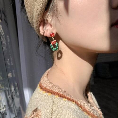 2020 new Christmas earrings winter earrings, high-end personality net red earrings autumn and winter models