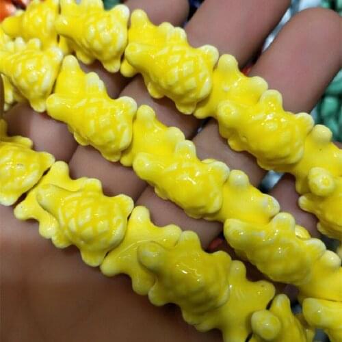 30PCS Hot New Ceramic Beads Turtle Shape New Matching DIY Jewelry Accessories 15x20MM For Womens Bracelets Makings