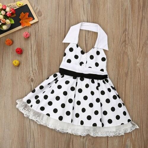 40# Dress For Baby Girls Kids Clothing Polka Dots Printing Sleeveless Suspender Princess Dress Summer Dress Outfits Clothes