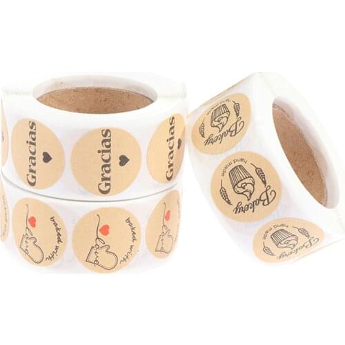 500Pcs/roll Bakery Stickers Labels for Baked Food Bread Cake Package Decoration