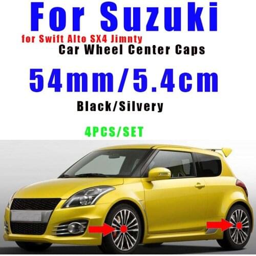 Car Styling 4pcs/set 54mm Car Emblem Wheel Center Caps for Swift Alto SX4 Jimnty 5.4cm Auto Badge Wheel Hub Caps Rims