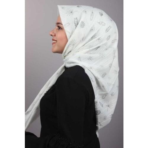 BAYSEM PATTERNED LINEN FLAMLI SCARF-DESEN-09-RENK-03