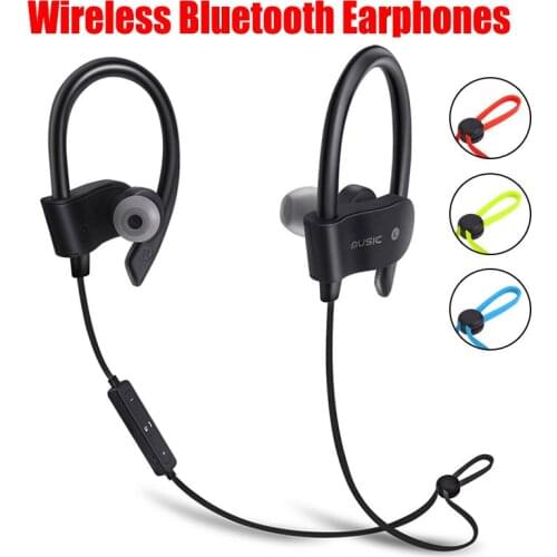 Bluetooth Earphone Wireless Sports Sweat Proof Earbuds Stereo Headset In-Ear Earphones for iPhone Smartphone With Mic