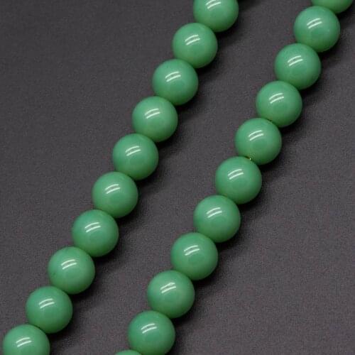50pcs Smooth Round Glass Beads 8mm For DIY Jewelry Making Accessories, Green (GM-037-3)
