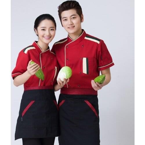New Arrival Chef Jacket Short Sleeve Hotel Restaurant Chef Uniforms Cake Shop Canteens Kitchen Clothes Summer Work Wear B-6090