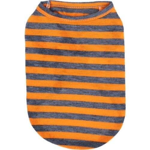 Pet Striped Dog Shirt Spring Summer Cotton Casual Vest Clothes Breathable Comfortable Dog Puppy Costume Cat T-Shirt