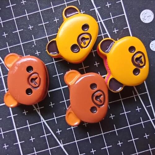 Resin flat back bear 18mm cookies simulation of food Cabochons Scrapbook for DIY phone case decoration