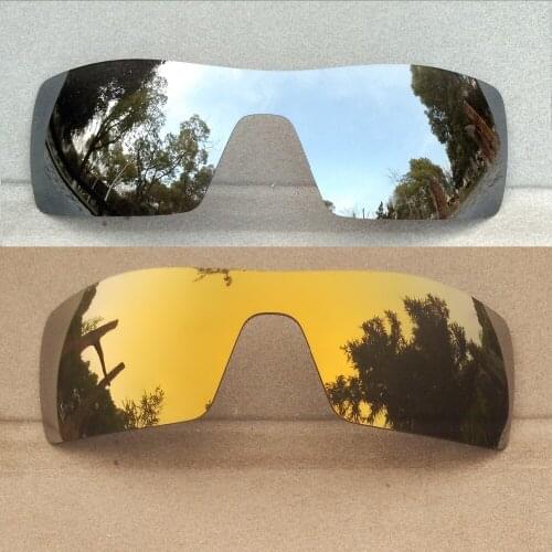 2 Pieces Silver Mirrored & Bronze Gold Mirrored Replacement Lenses for Oil Rig Frame Polarized 100% UVA & UVB Anti-scratch