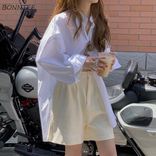Shorts Women Summer High Waist Loose Classic Knee Length Office Ladies Loose Casual Candy Colors Ulzzang Wide Leg Trousers Beach