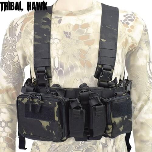 Tactical Vest Magazine Pouch Combat Chest Rig Carrier Vest Front Clip Holster Military Hunting Paintball Holster Molle Waist Bag