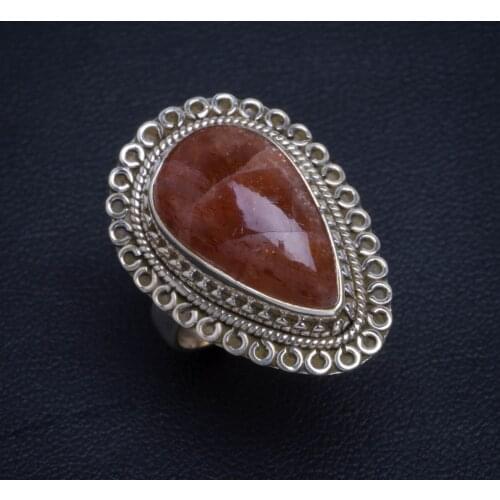 Natural Sun Sitara Handmade Unique 925 Sterling Silver Ring 7 B1287