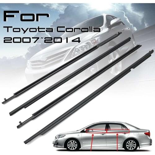 4 Pcs Car Door Rubber Seal Belt Weather Strip car door seal strip sealant For Toyota Corolla 2007 2008 2009 2010 2012 2013 2014