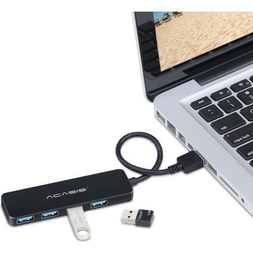 4-Port 3.0 USB Hub Splitter With Power Adapter USB Hab High Speed 5Gbps USB Splitter 4 HUB For PC