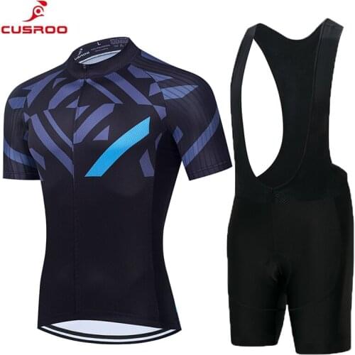 CUSROO colorful Graffiti cycling jersey 9D gel pad bike shorts set MTB Ropa Ciclismo waves mens summer bicycling Maillot wear