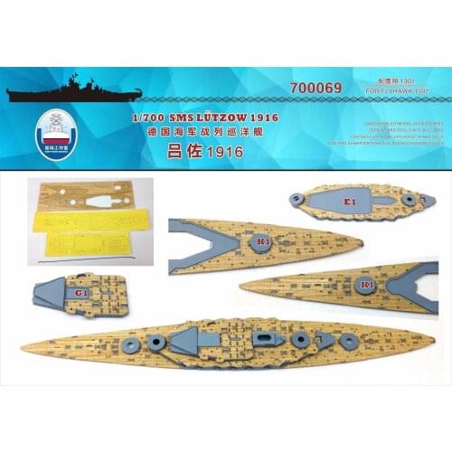 Shipyard 700069 1/700 Wood Deck German Battlecruiser Lutzow for Flyhawk Great