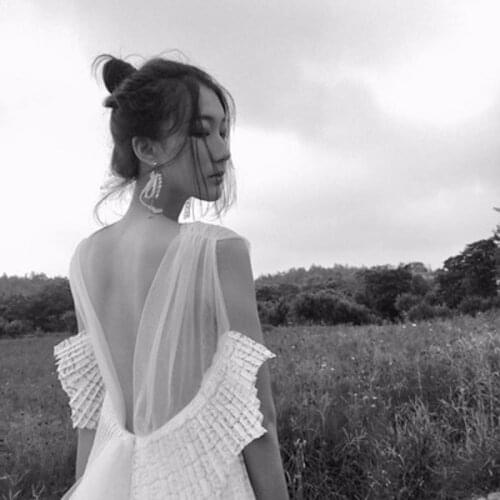 Women Dress Summer Vintage Elegant Slim European Romance Blue Long Dress Retro Lace Sexy Slash Neck Casual Everyday Midi Dress