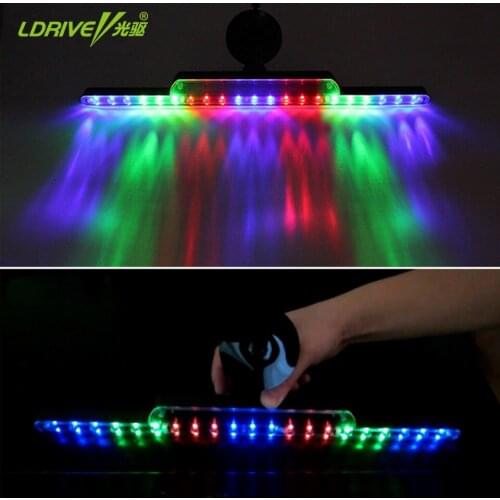 1PC Modified car styling Car LED Solar Warning Lamp Flashing LED Ranger Light Car Disc Brake Light Anti Collision Warning light