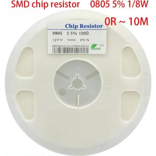 100pcs 0805 5% 1/8W SMD chip resistor 0R ~ 10M 0 1R 10R 100R 220R 330R 470R 1K 4.7K 10K 47K 100K 1M 10M 0 1 10 100 330 470 ohm