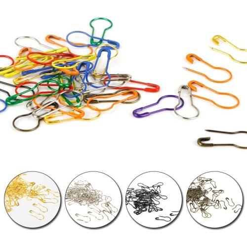 100pcs Gourd Pin Knitting Markers Stitching Pins Metal Clips Safety Pin Buckle Cross Stitch Marker Accessories for Sewing