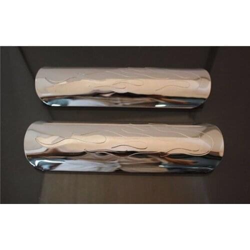 2x Chrome Flame Exhaust Muffler Pipe Heat Shield Heel Guard Motorcycle Chopper