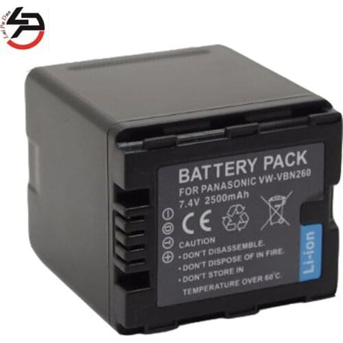 LPD 7.4v 2500mah 100% brand new Replacement Camera Battery For Panasonic VW-VBN130 VBN130 VW-VBN260 VBN260 HDC-HS900 HDC-TM900