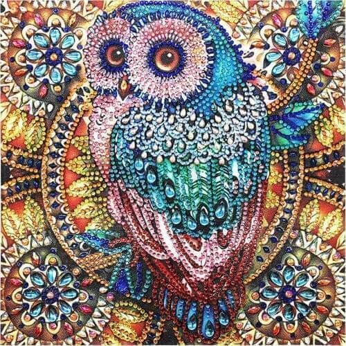 5D DIY Diamond Painting Mysterious OWl Art Full Animal Puzzle Drill Kits Home Decoration 2021 New