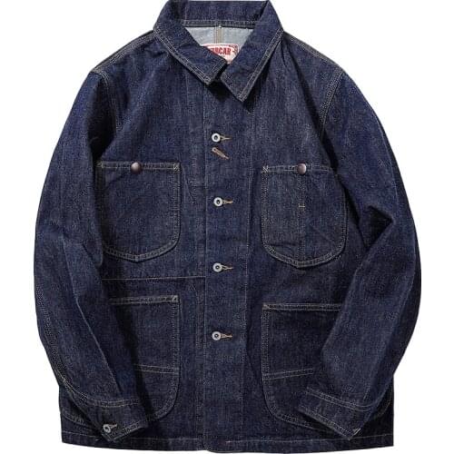 American Railway Tooling Multi Bag Jacket Outdoor Trekking Camping Hiking Coat Training Labor Cargo Climbing Sports Denim Tops