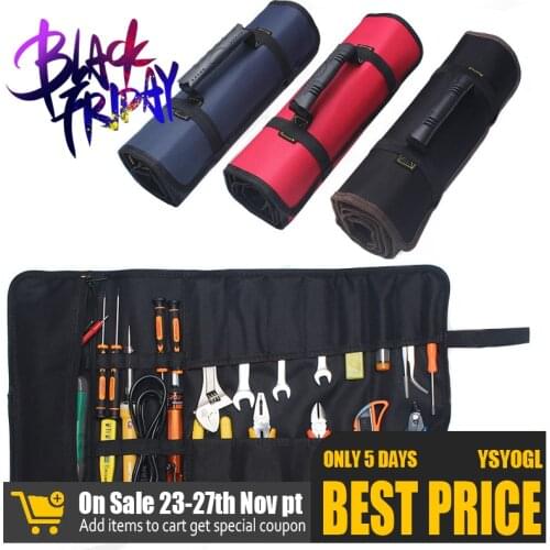 Gintor Car Storage Oxford Multifunctional Reel Kit Canvas Roll Car Repair Tools Storage Bag Organizer Waterproof Tools Auto