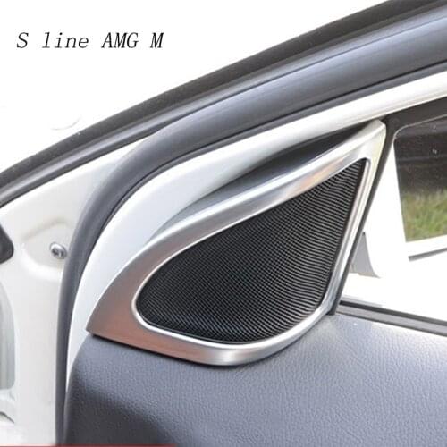 Car styling Interior Door Stereo Audio Speaker Decoration Cover Sticker Trim For Mercedes Benz GLA A Class X156 Auto Accessories