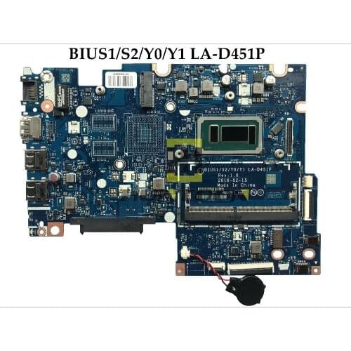 BIUS1/S2/Y0/Y1 LA-D451P for FOR Lenovo Flex4-1570 Yoga 510-15ISK Laptop Motherboard SR2JC I5-6260U DDR3 100% Tested