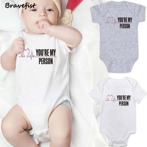 Summer Baby Bodysuits Short Sleeve 0-24Months Children Clothing For Boys Girls YOU'ER MY PERSON Letters Fashion Kids Jumpsuits
