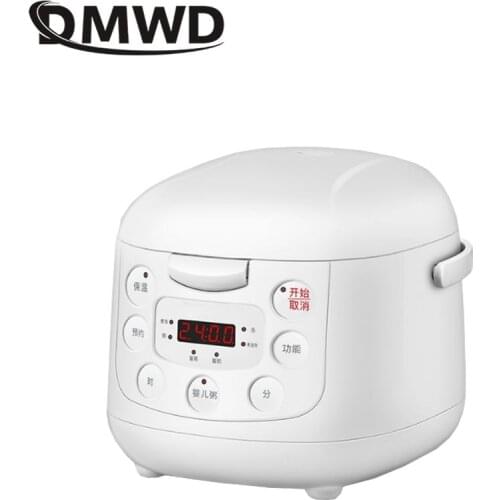 DMWD 2L Mini Multifunctional Electric Rice Cooker Smart Soup Pot Heat Preservation 24H Appointment for Household And Dorm