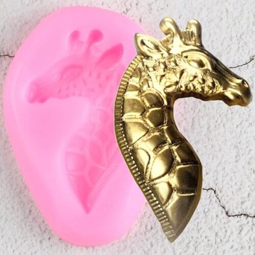Giraffe Head Fondant Mold Animal Silicone Molds DIY Baby Birthday Cake Decorating Tools Candy Clay Chocolate Gumpaste Mould