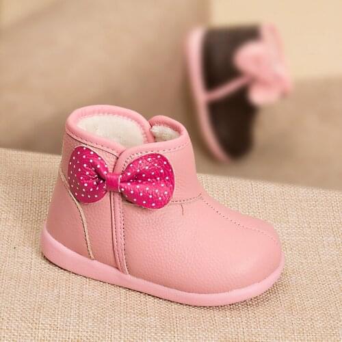 Phynier Girl cotton boots female baby shoes warm shoes winter 1-2-3-4 year old children boots boots