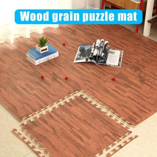 30*30cm Foam Play Puzzle Mats Wood Grain Soft Non-slip DIY Toy EVA Floor Carpets Reduce Noise for Kids Playing Home Kitchen Use