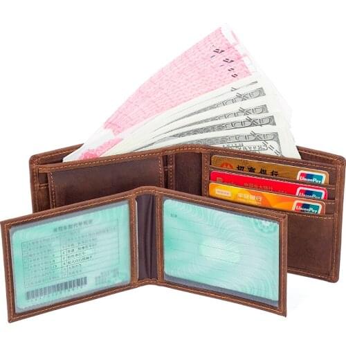 J.M.D Guaranteed Genuine Leather Money Purse With Coin Pocket Mini Wallet Credit ID Card Package Case R-8164-3R