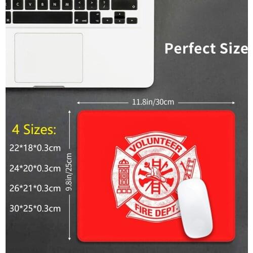 Volunteer Fire Department Firefighter Maltese Cross Design Mouse Pad DIY Print Volunteer Firefighter