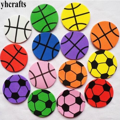 1bag/LOT,Football basket ball foam stickers Kids toy baby room decoration Early educational toys Color learning Kindergarten DIY